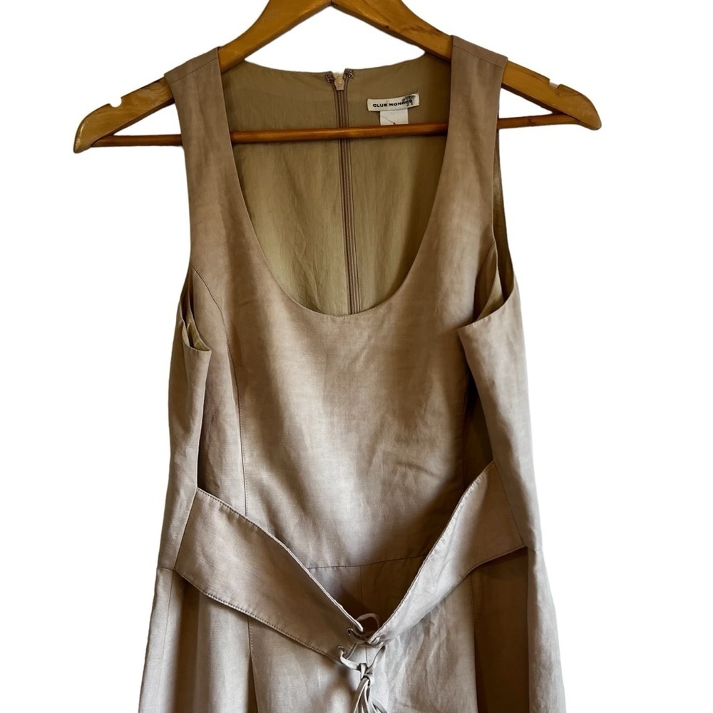 Club Monaco Beige Sleeveless Linen Blend Jumpsuit - Picture 6 of 16
